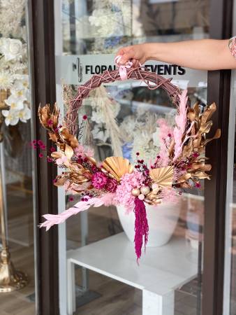 Raspberry Christmas Preserved Wreath 