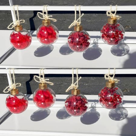 Red Preserved Christmas Baubles 