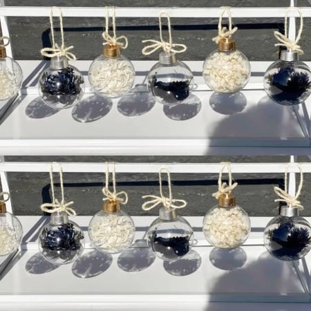Black & White Preserved Christmas Baubles 