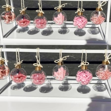 Pink Preserved Christmas Baubles 