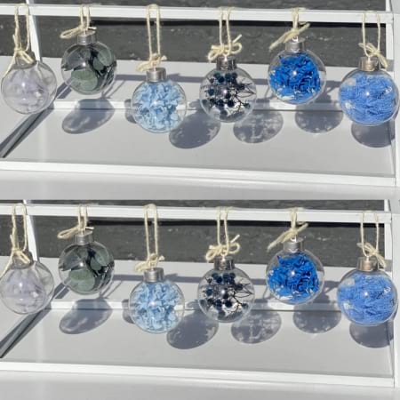 Blue Preserved Christmas Baubles